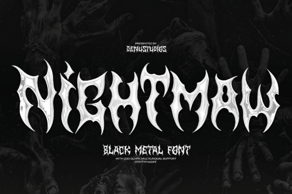 Nightmaw: A Fierce Black Metal Display Font for Makers