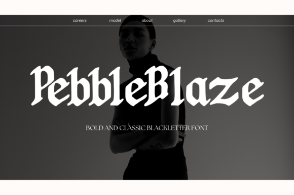 Pebbleblaze: A Bold Blackletter Typeface for Makers
