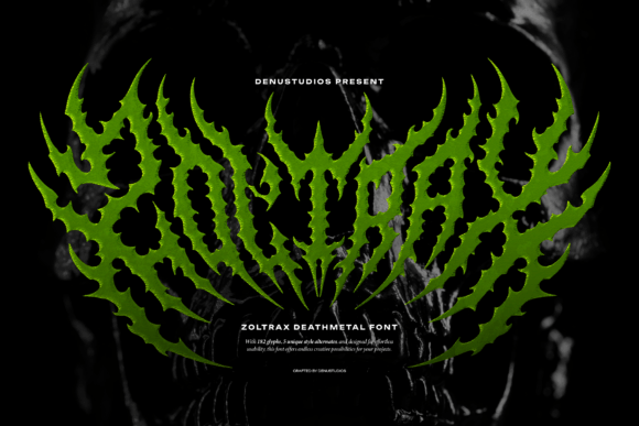 Zoltrax: The Extreme Death Metal Font for Bold Designs